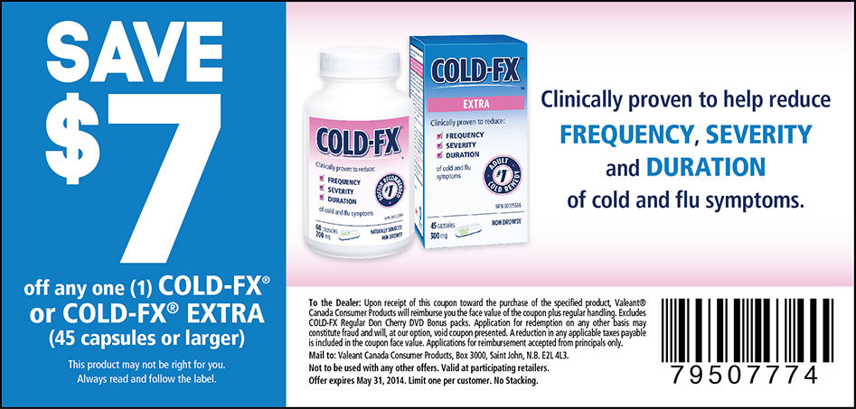 7 off cold fx Canadian coupons, Coupons, Cold