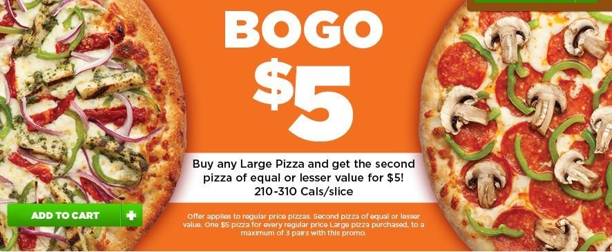BOGO $5 large pizzas - Limited Time Only at Pizza Pizza ...