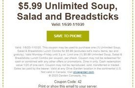 6 99 Unlimited Soup Salad Or Breadsticks At Olive Garden San