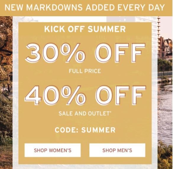 30 40 off Online and Instores at Rockport Indianapolis Coupons