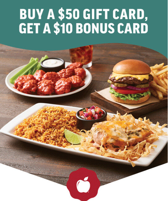 Buy a 50 Gift Card, Get a 10 Bonus eCard at Applebee's Los Angeles