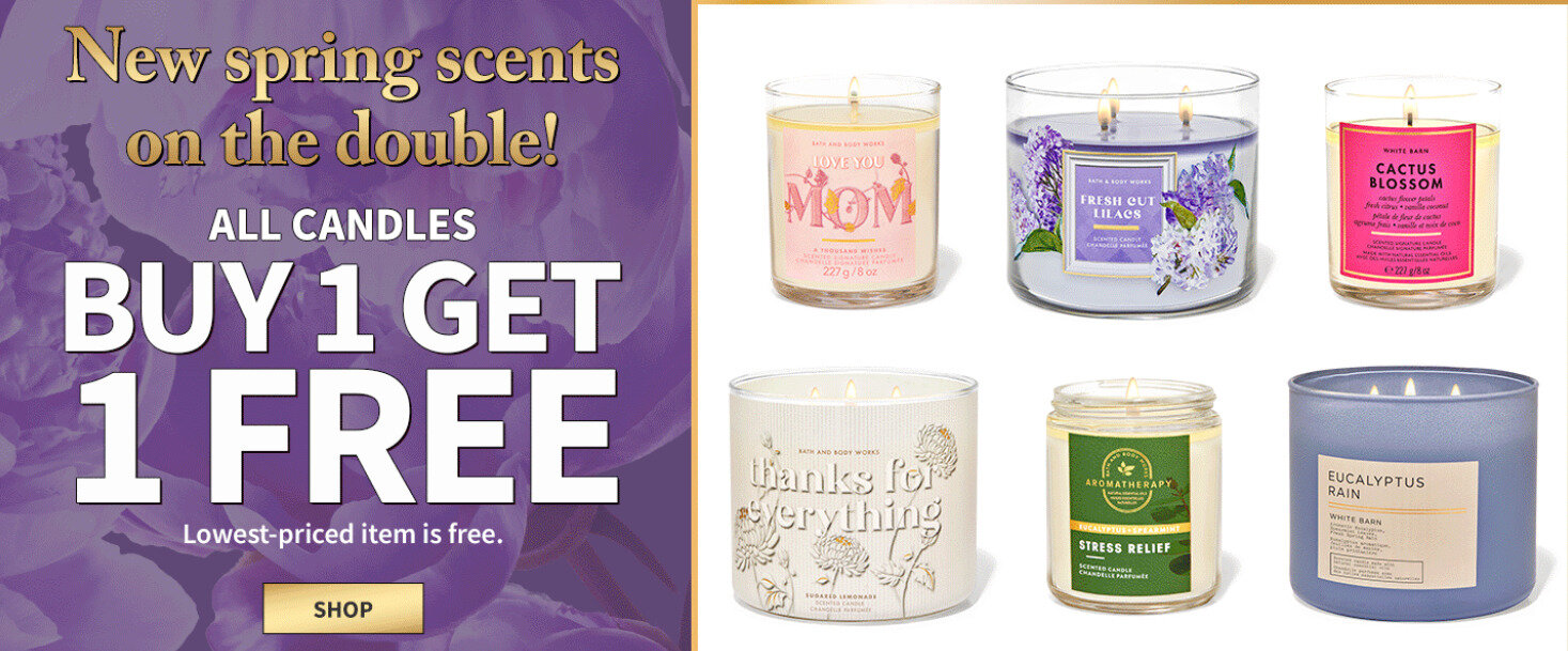 BOGO FREE Candles at Bath & Body Works Toronto Coupons Daily Draws