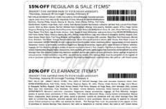 15% off regular &amp; sale items, 20% off clearance items at Lord &amp; Taylor ...