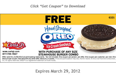 Printable Coupon: FREE Hand Scooped Oreo Ice Cream Sandwich With The