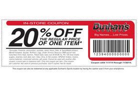 20% off one item at Dunham's Sports | Los Angeles Coupons | Daily Draws