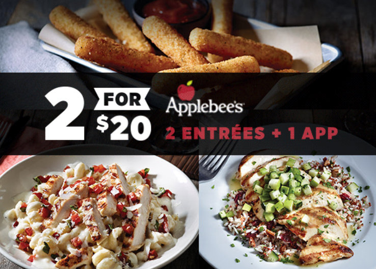 2 for 20 at Applebee's Los Angeles Coupons Daily Draws, Coupons