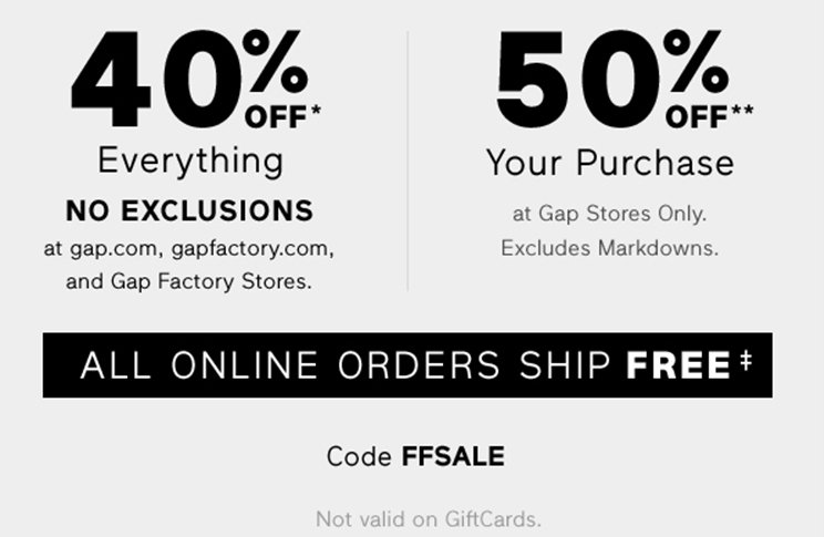 gap friends and family coupon