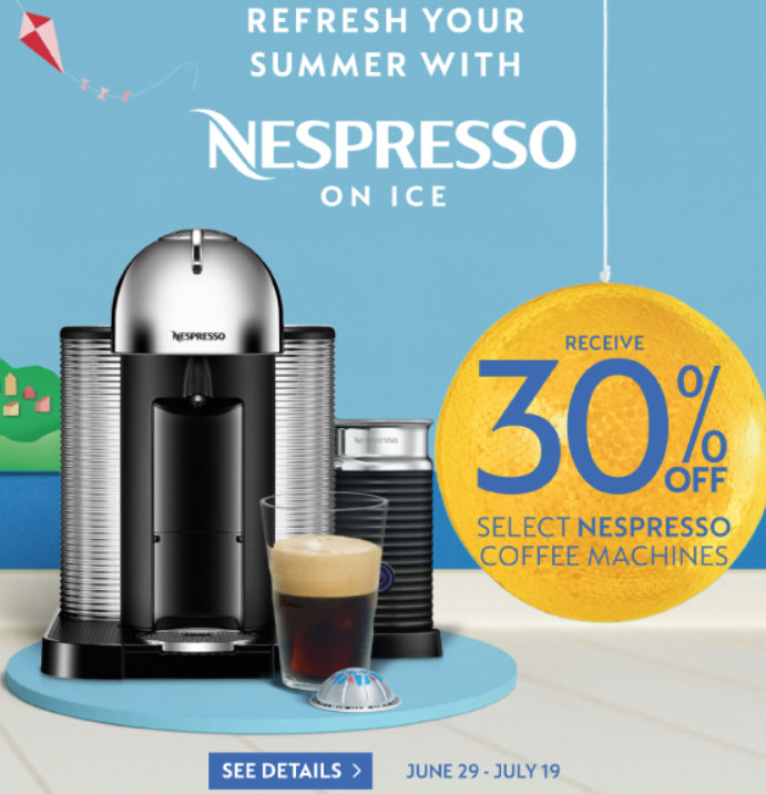 30% off select Nespresso Coffee Machines at Linen Chest ...