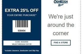 25% off at OshKosh BGosh San Jose Discount codes Day by day Attracts photograph about Oshkosh Printable Coupon called 25% off at OshKosh BGosh San Jose Coupon codes Day-to-day Attracts